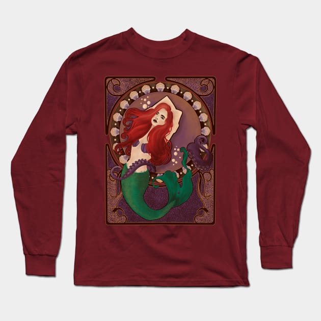 Mermaid Art Long Sleeve T-Shirt by Edwoody